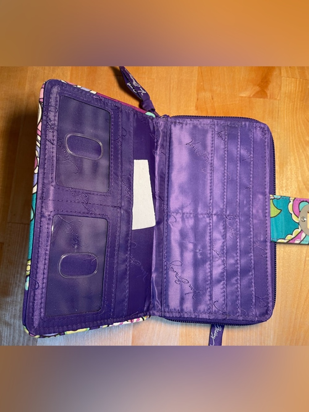 Vera Bradley Teal Purple Paisley Quilted Heather Hipster Crossbody Wallet Bundle - Picture 14 of 16